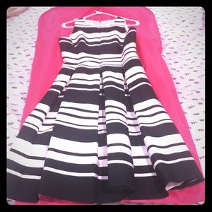 Kate spade signature black and white striped dress